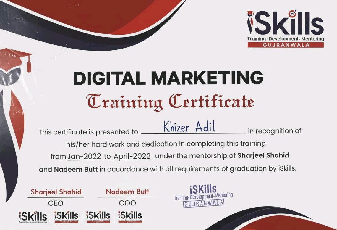 digital marketing training certificate iSkills
